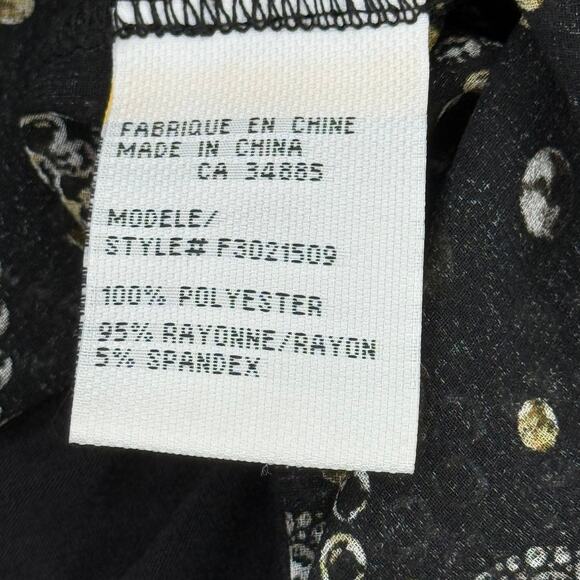 VINTAGE Y2K LADY DUTCH Womens TP/XS Tunic Black Gothic Emo Sheer Skull Blouse - Picture 5 of 6